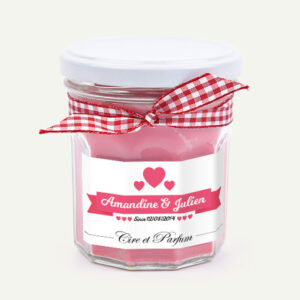 Bougie personnalisée Saint-Valentin de Cire et Parfum