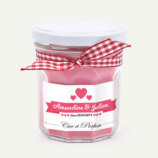 Bougie personnalisée Saint-Valentin de Cire et Parfum