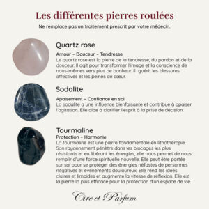 Bougie Galet explications des pierres
