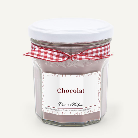 Bougie pot de confiture chocolat