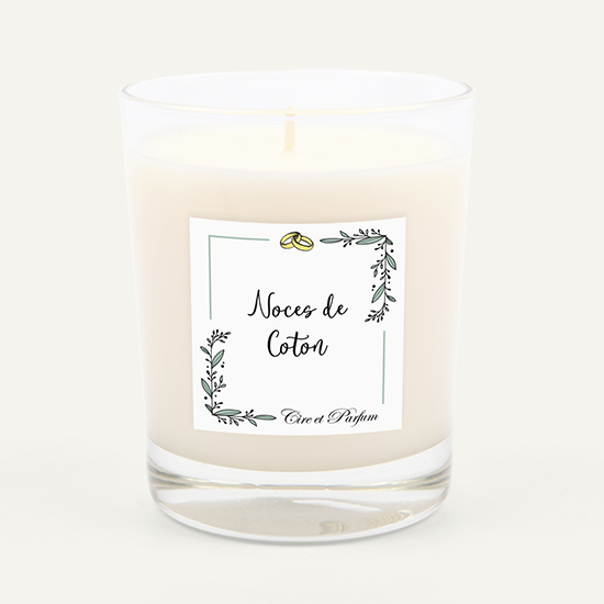 Bougie noces de coton - 1 an de mariage