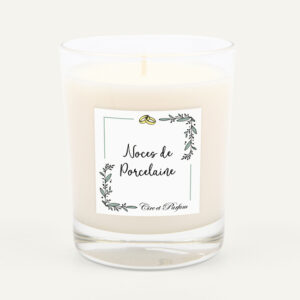 Bougie noces de porcelaine - 20 ans de mariage