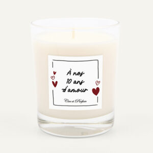 Bougie anniversaire de couple 10 ans - Cire et Parfum