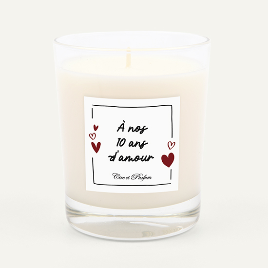 Bougie anniversaire de couple 10 ans - Cire et Parfum