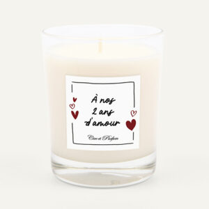 Bougie anniversaire de couple 2 ans - Cire et Parfum