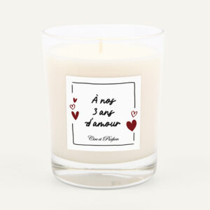 Bougie anniversaire de couple 3 ans - Cire et Parfum