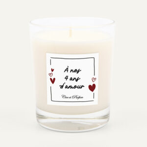 Bougie anniversaire de couple 4 ans - Cire et Parfum