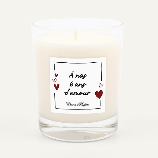 Bougie anniversaire de couple 6 ans - Cire et Parfum