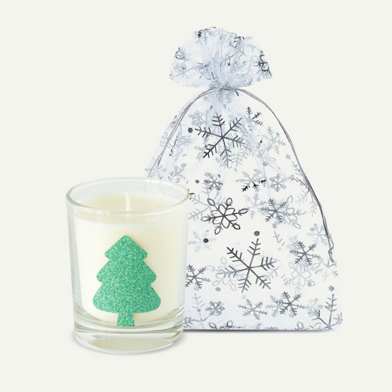Bougie de Noël motif sapin