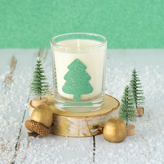 Bougie de Noël motif sapin
