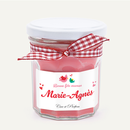 Bougie personnalisée fête des mères