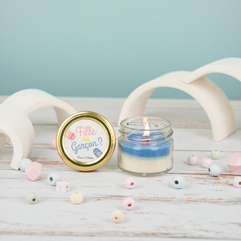 Bougie Gender reveal garçon parfumée - Cire et Parfum